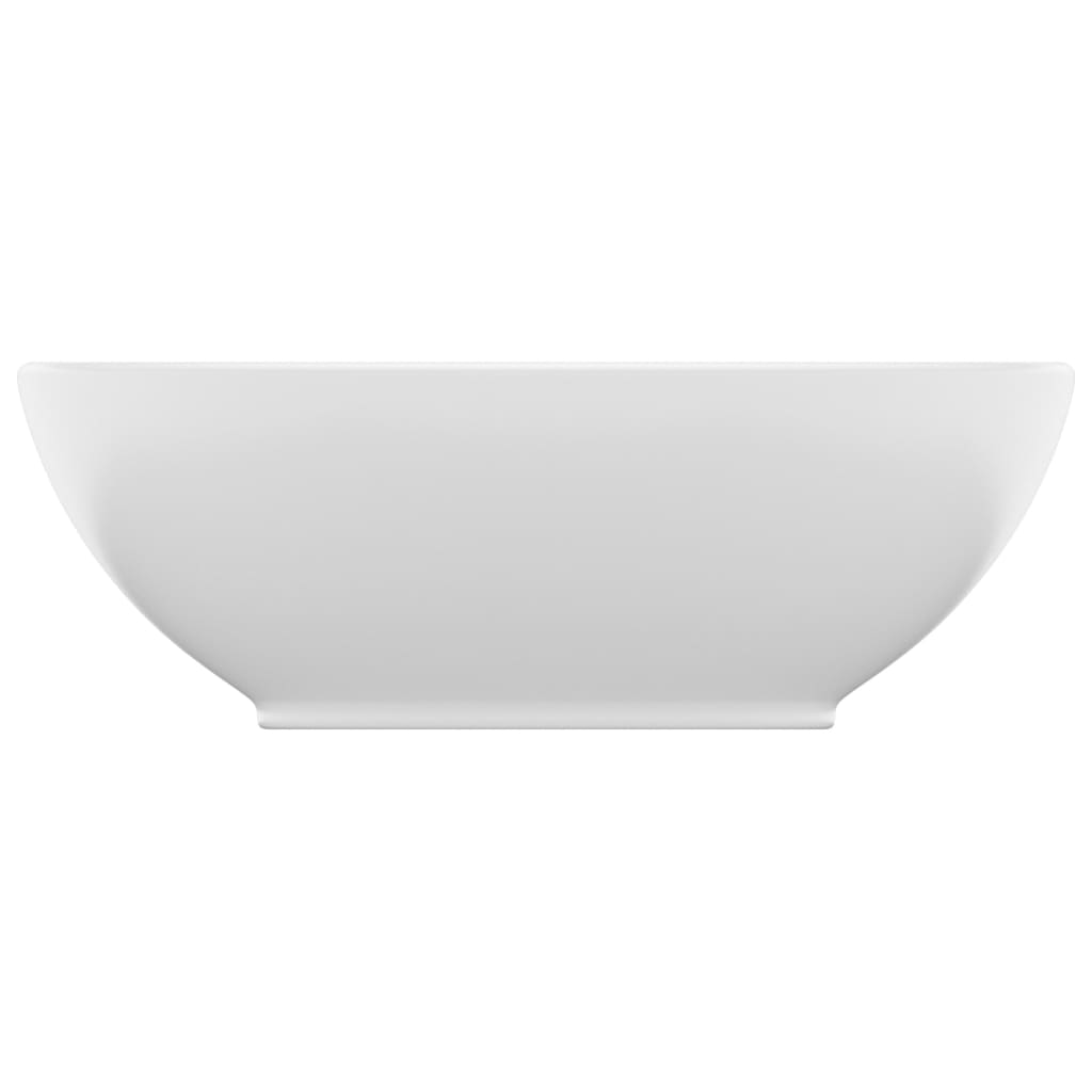 vidaXL Luksusowa, owalna umywalka, matowa biel, 40x33 cm, ceramiczna