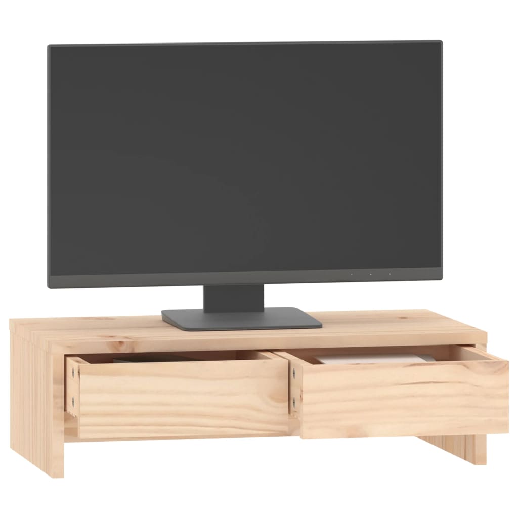 vidaXL Podstawka na monitor, 50x27x15 cm, lite drewno sosnowe