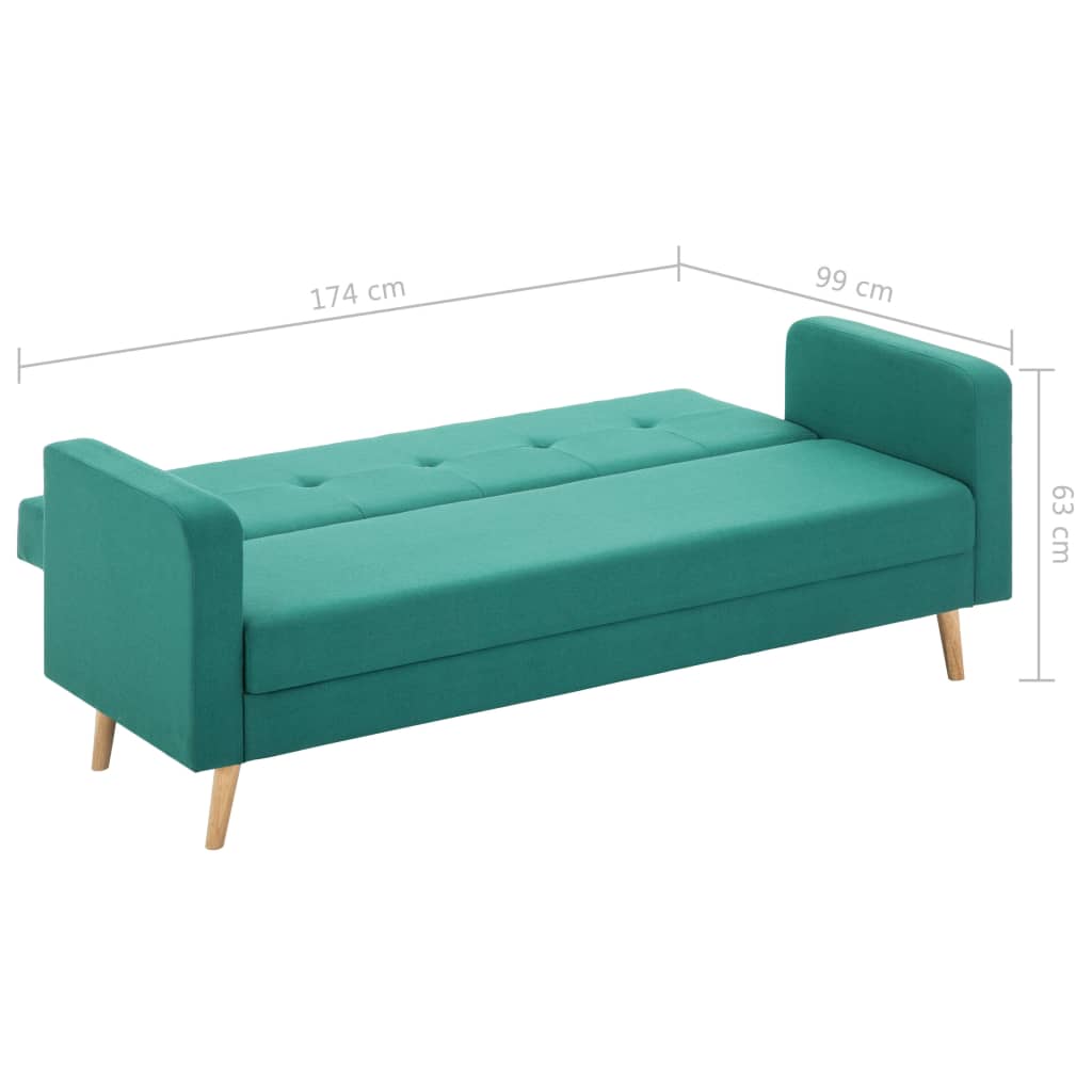 vidaXL Sofa materiałowa, zielona
