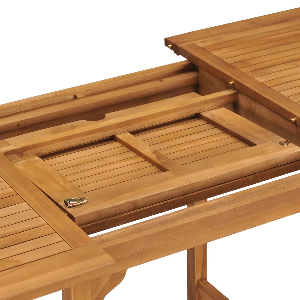 vidaXL Rozkładany stół ogrodowy, (110-160)x80x75cm, lite drewno tekowe