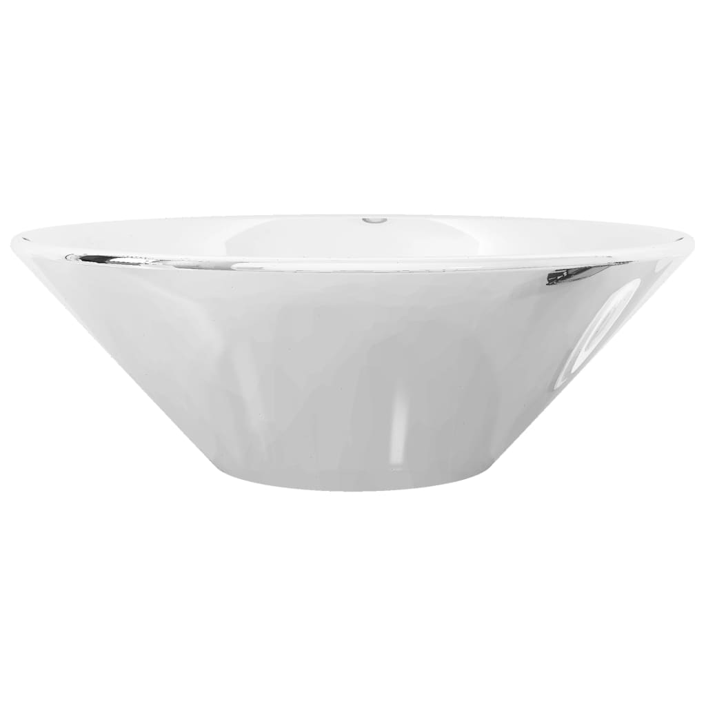 vidaXL Umywalka, 42 x 14 cm, ceramiczna, srebrna