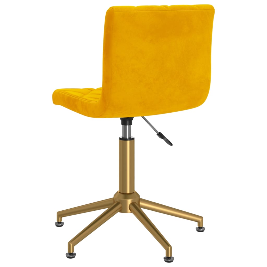 vidaXL Obrotowe krzesła stołowe, 4 szt., musztardowe, obite aksamitem