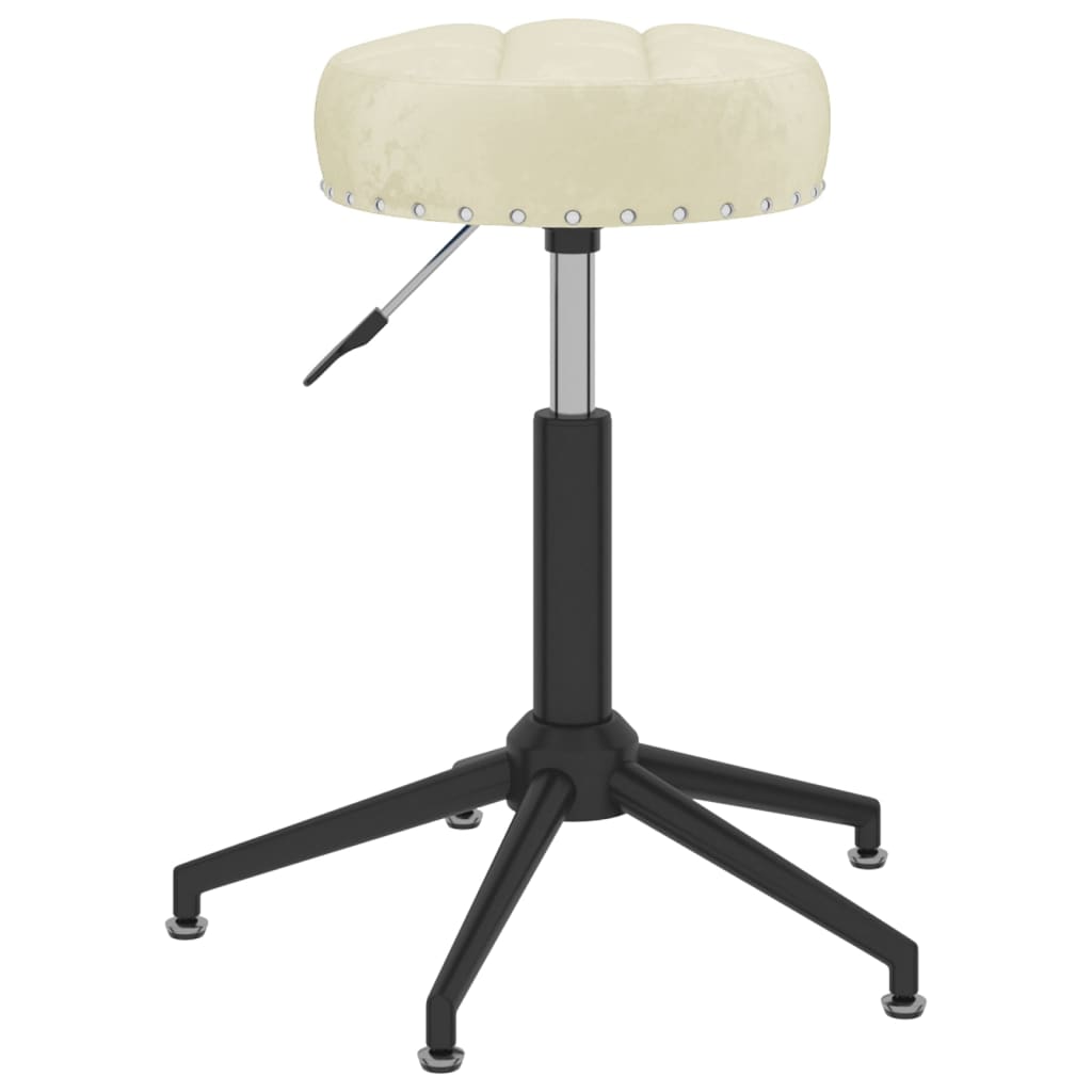 vidaXL Obrotowe krzesło biurowe, kremowe, tapicerowane aksamitem