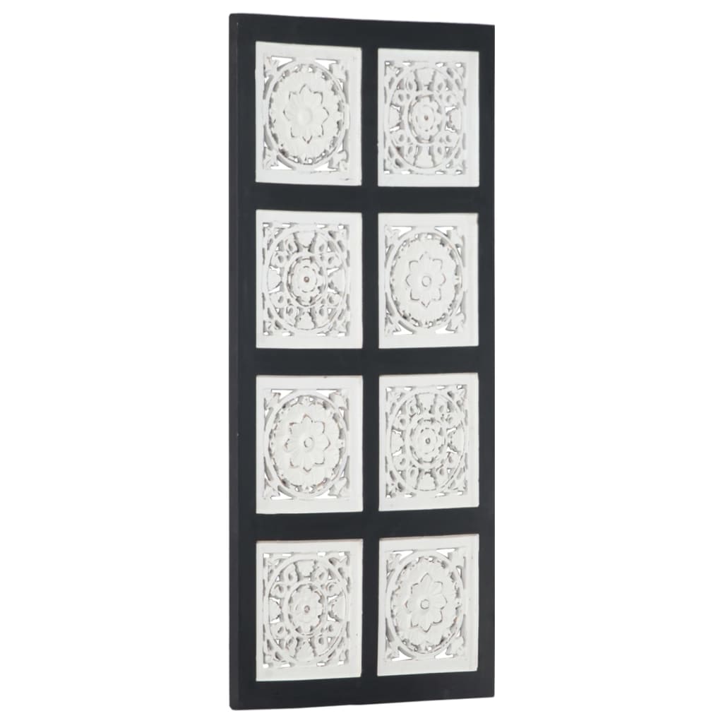 vidaXL Ręcznie rzeźbiony panel ścienny, MDF, 40x80x1,5cm, czarno-biały