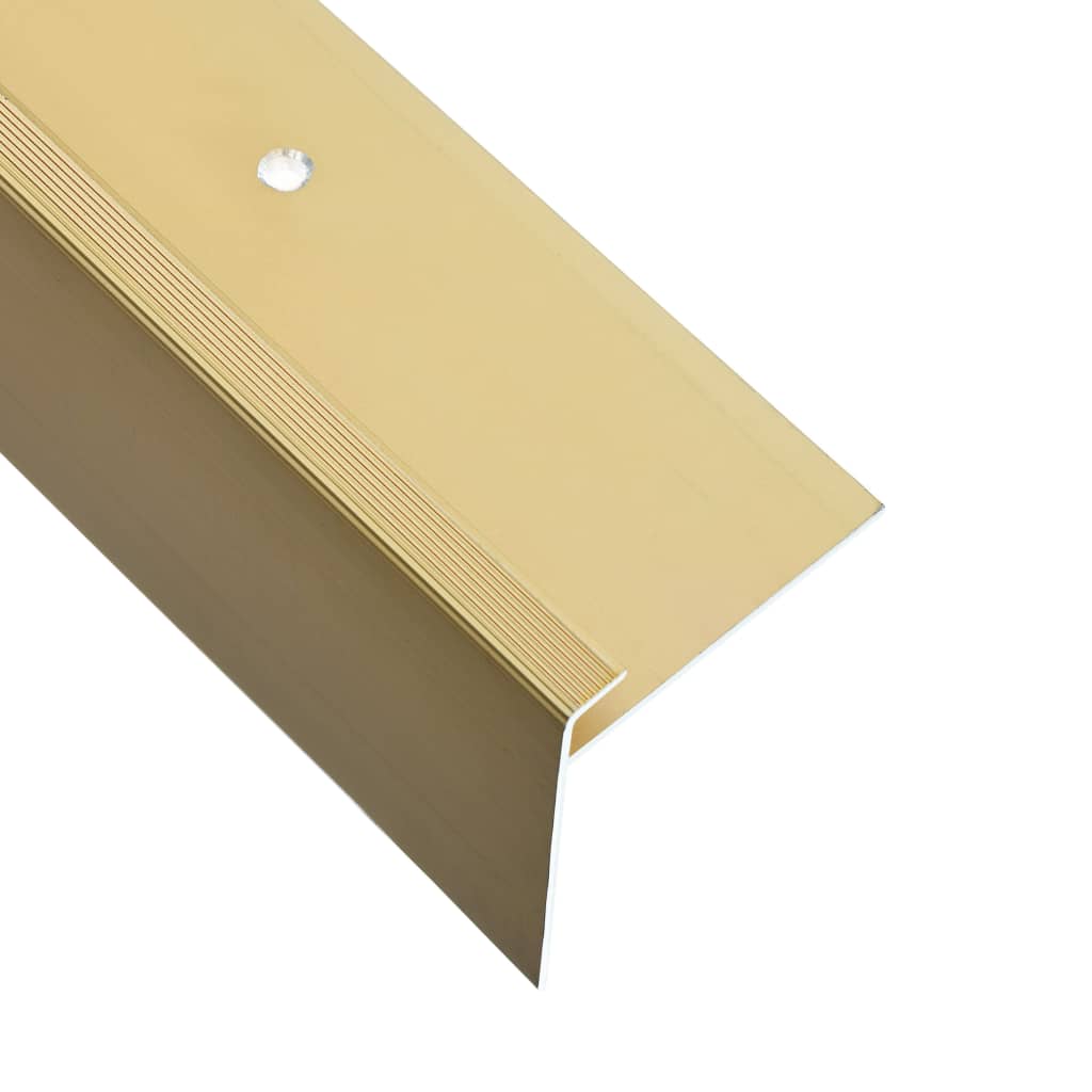 vidaXL Profile schodowe, kształt F, 15 szt., aluminium, 134 cm, złote
