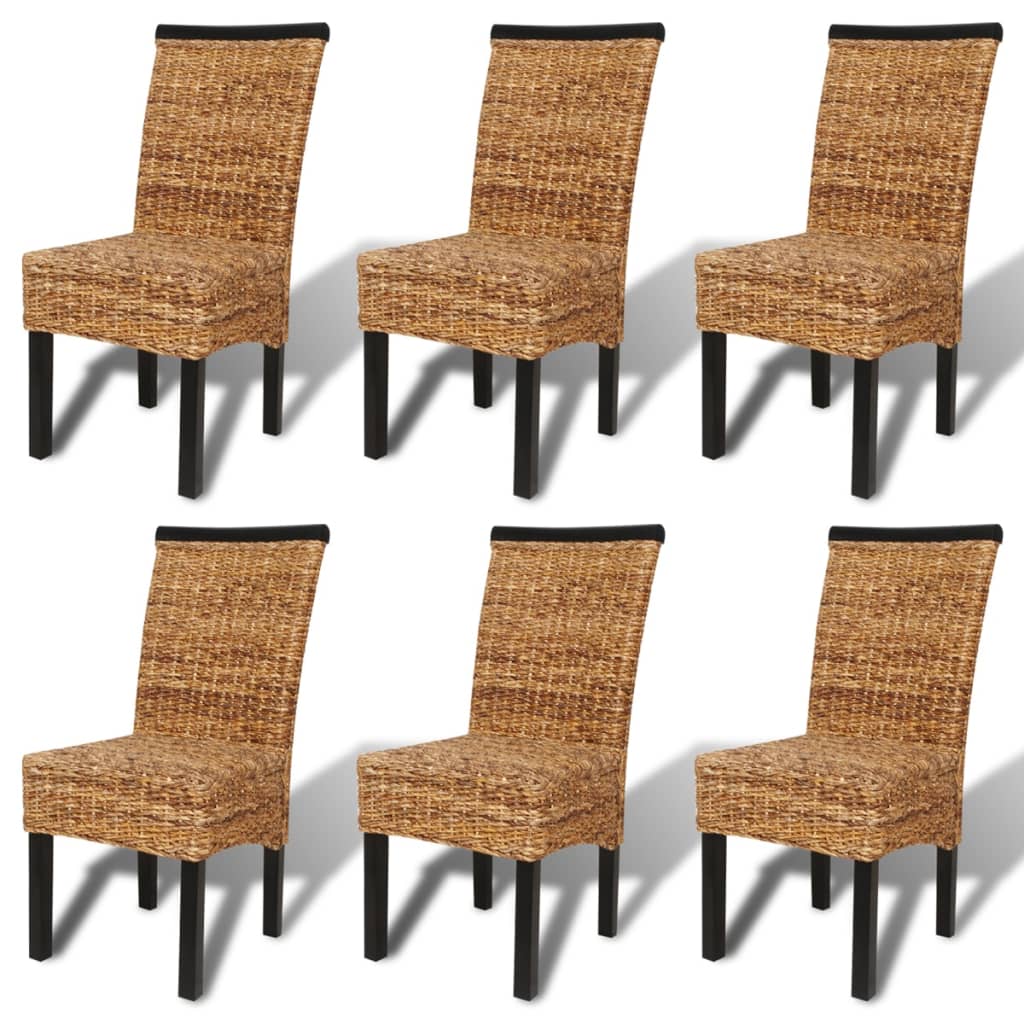 vidaXL Krzesła stołowe, 6 szt., abaka i lite drewno mango
