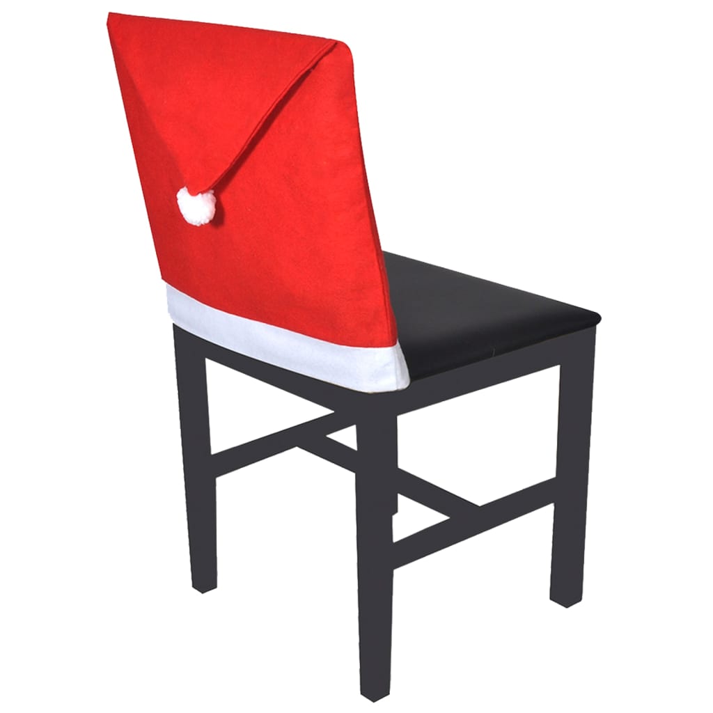 vidaXL Pokrowce na oparcia krzeseł w kształcie czapki Mikołaja, 6 szt.