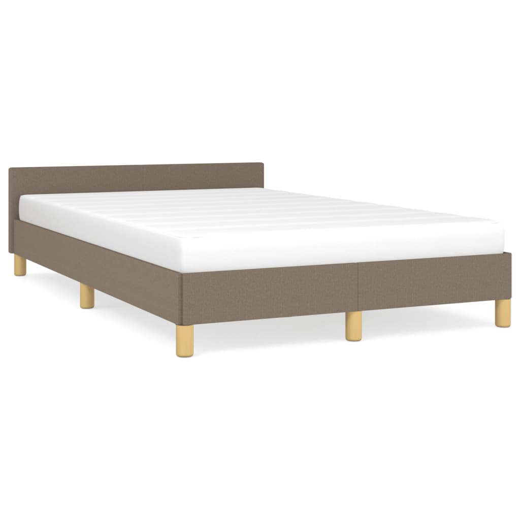 vidaXL Rama łóżka z wezgłowiem, taupe, 120x190 cm, tkanina