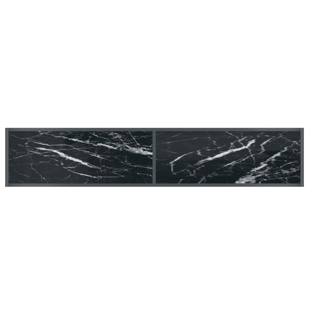 vidaXL Stolik konsolowy, czarny, 180x35x75,5 cm, szkło hartowane