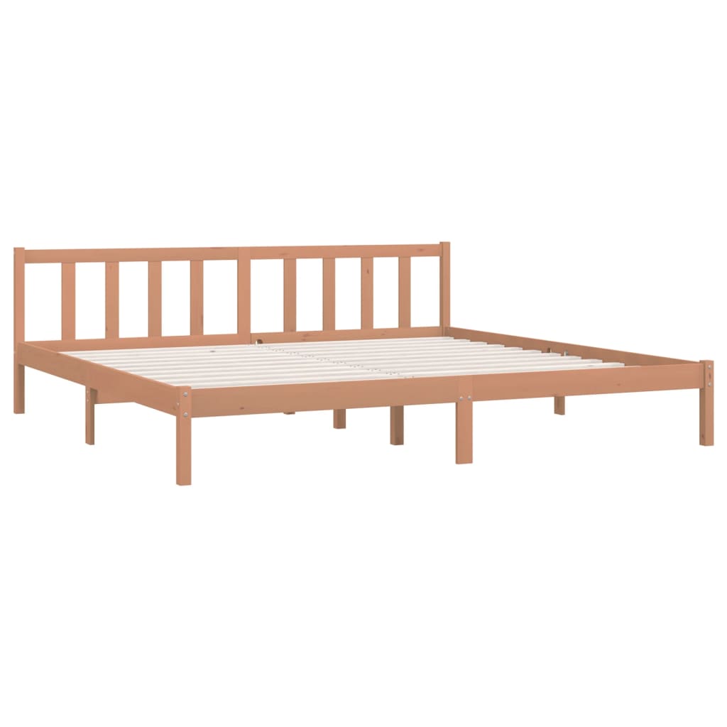 vidaXL Rama łóżka, miodowy brąz, lite drewno sosnowe, 180x200 cm