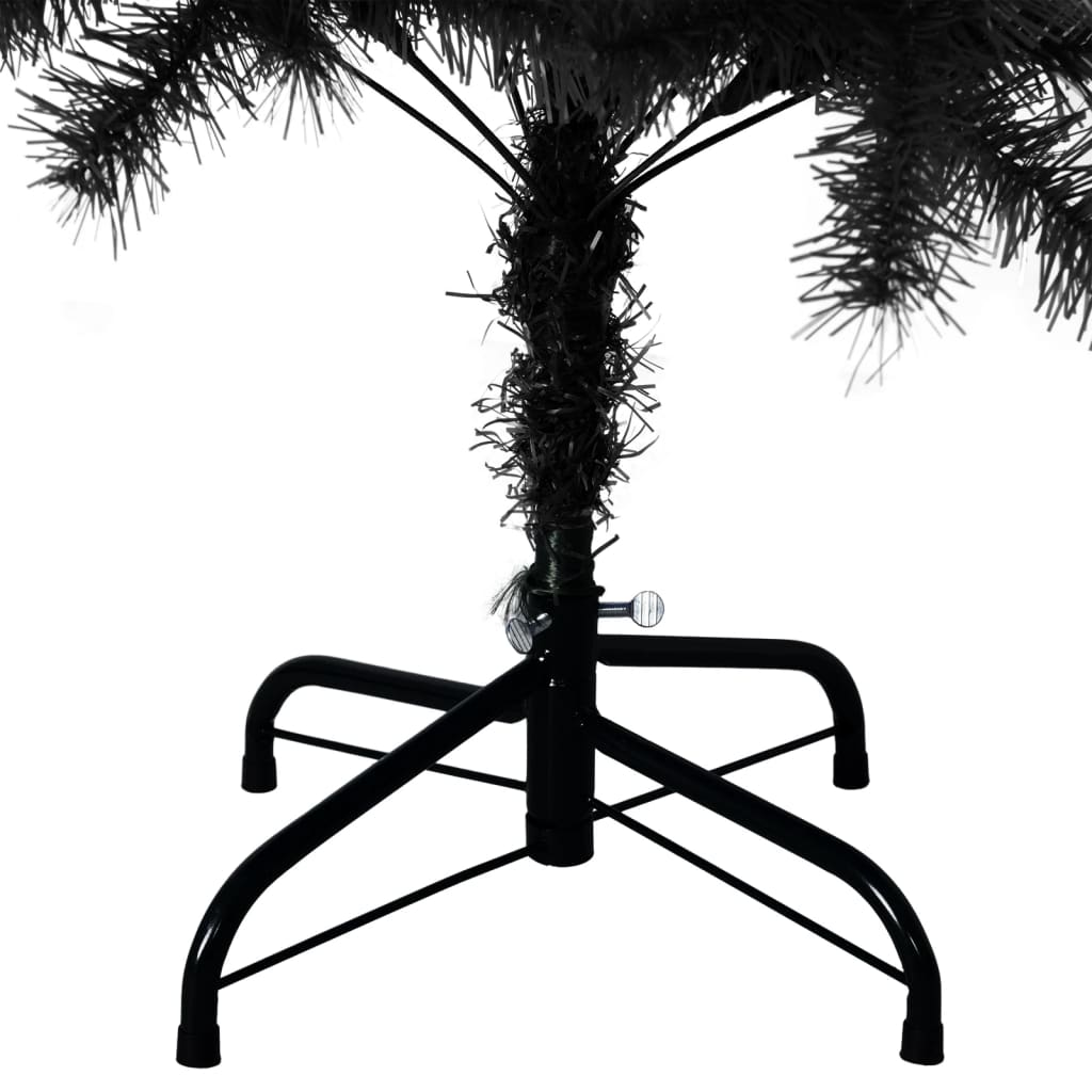 vidaXL Sztuczna choinka ze stojakiem, czarna, 120 cm, PVC