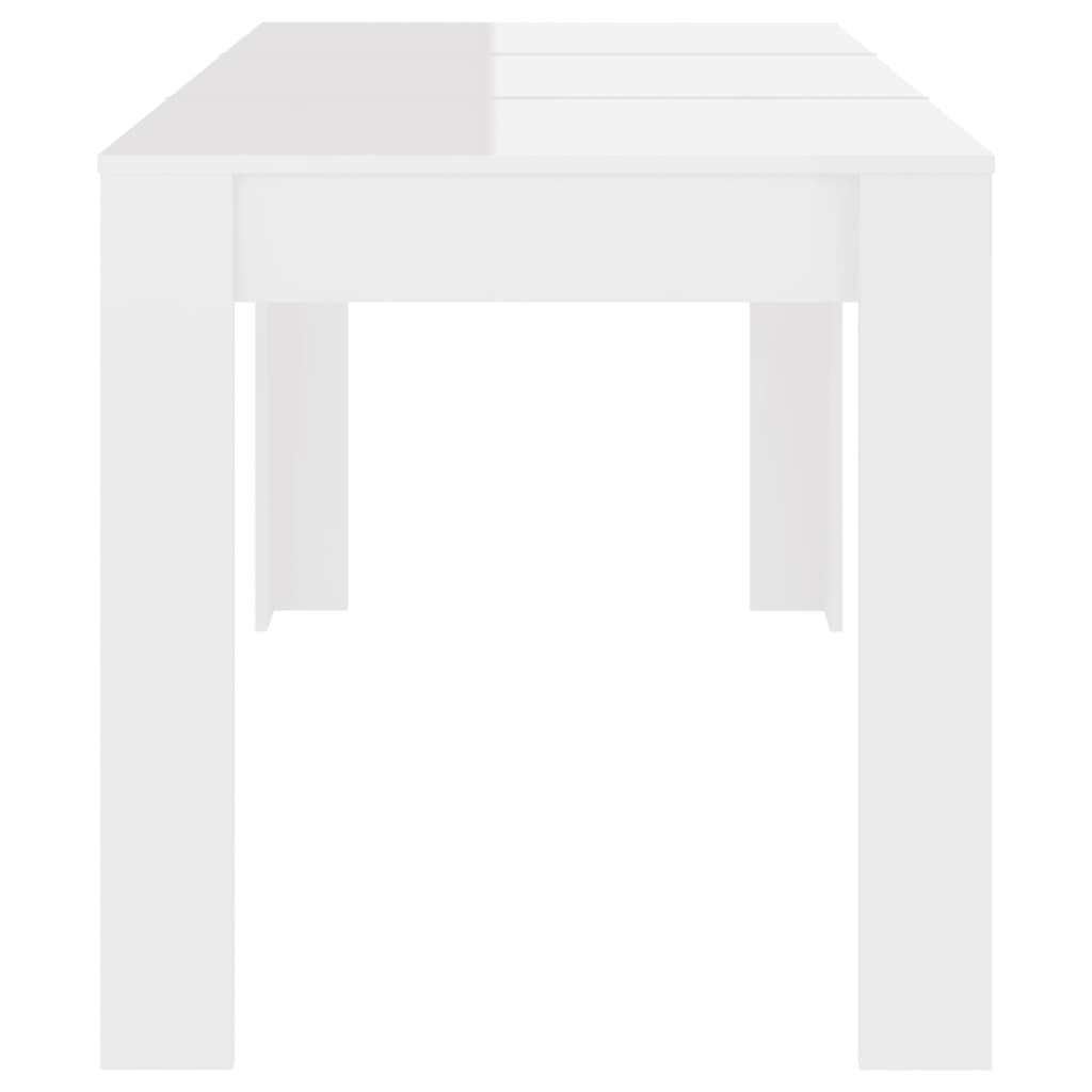 vidaXL Stół jadalniany, biały, połysk, 140x74,5x76 cm, płyta wiórowa