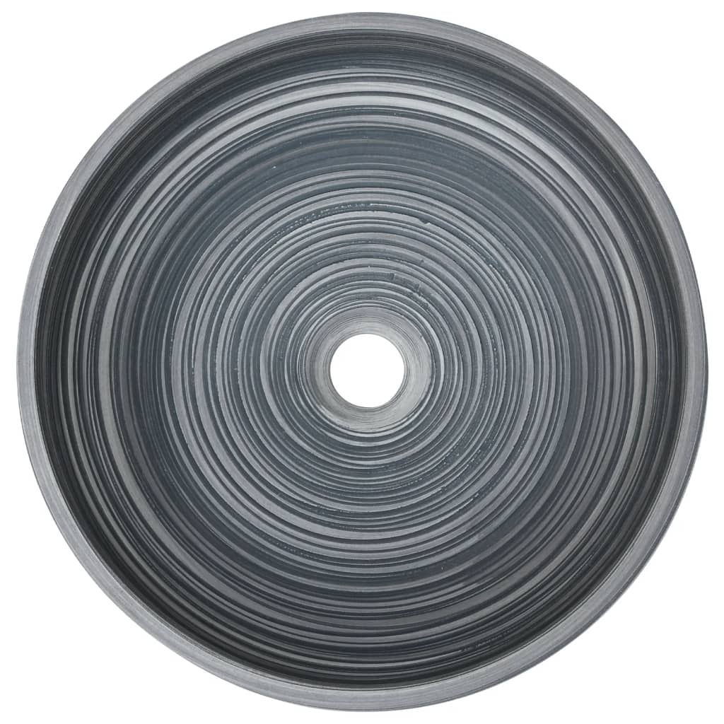 vidaXL Umywalka nablatowa, szara, okrągła, Φ41x14 cm, ceramiczna