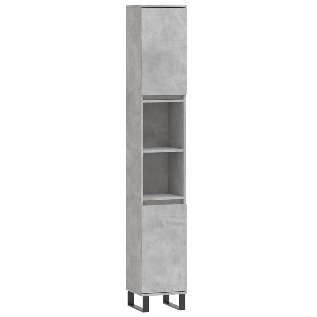 vidaXL Zestaw 3 szafek łazienkowych, szarość betonu