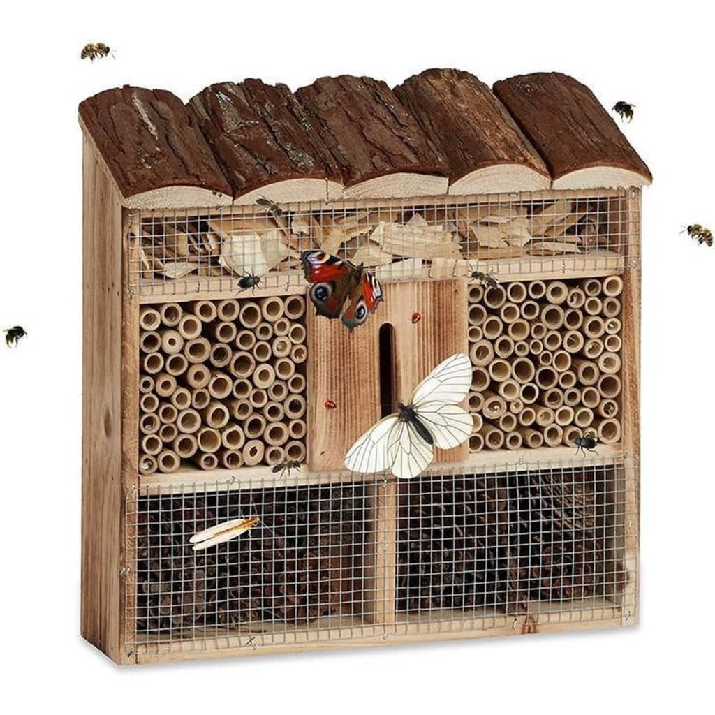 HI Domek dla owadów, drewniany, naturalny kolor, 30x9,5x30 cm