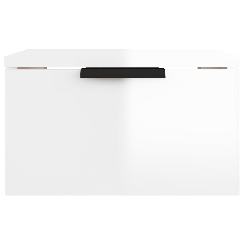 vidaXL Wisząca szafka nocna, biała z połyskiem, 34x30x20 cm