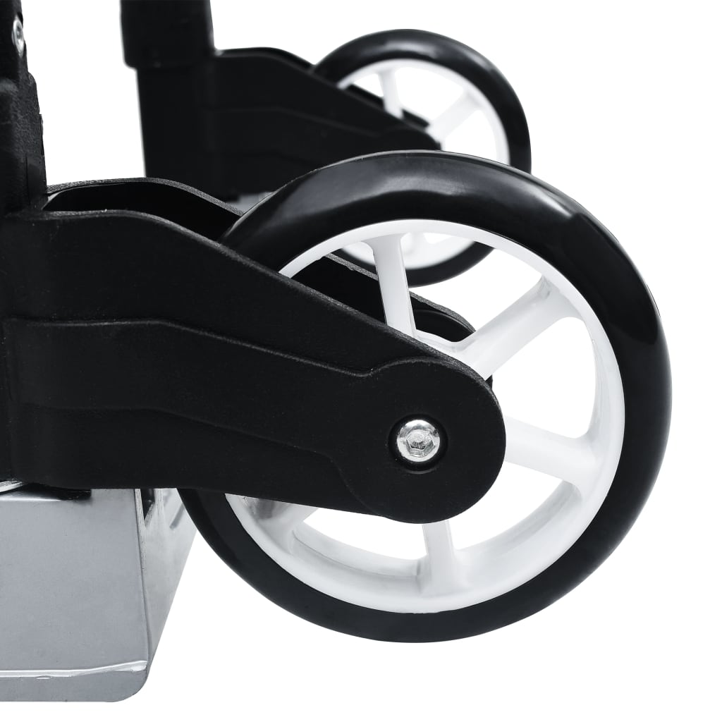 vidaXL Składany wózek transportowy, 70 kg, aluminiowy, srebrny