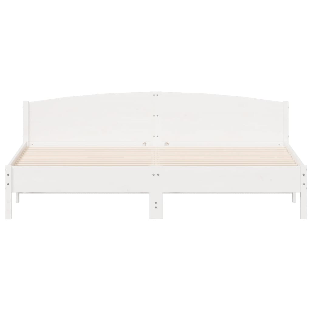 vidaXL Rama łóżka z zagłówkiem, biała, 180x200 cm, sosnowa