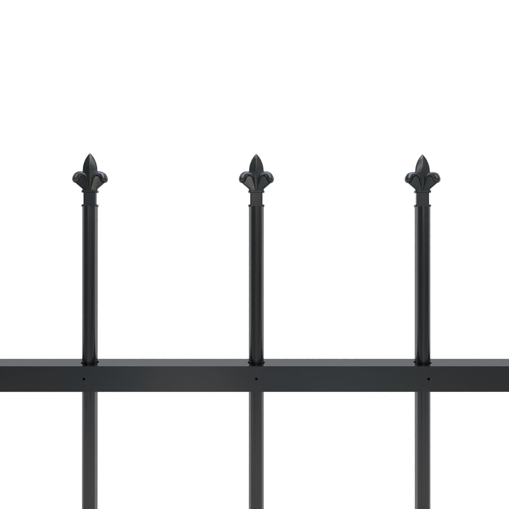 vidaXL Ogrodzenie z prętów z grotami, stalowe, 3,4 x 1,2 m, czarne