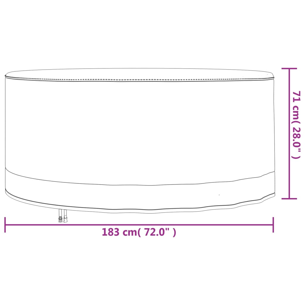 vidaXL Pokrowiec na meble ogrodowe, okrągły, beżowy, Ø183x71 cm, 600D