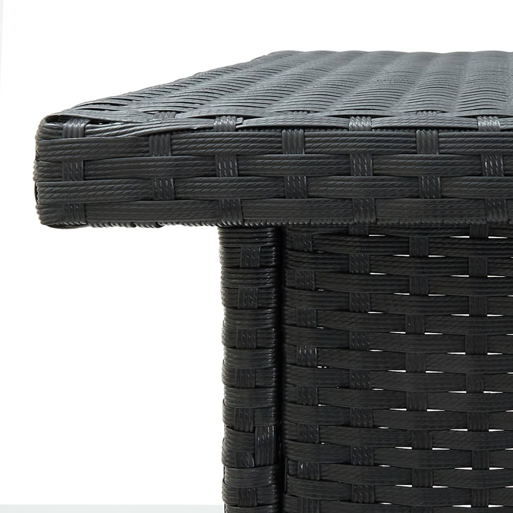vidaXL Narożny stolik barowy, czarny, 100x50x105 cm, rattan PE