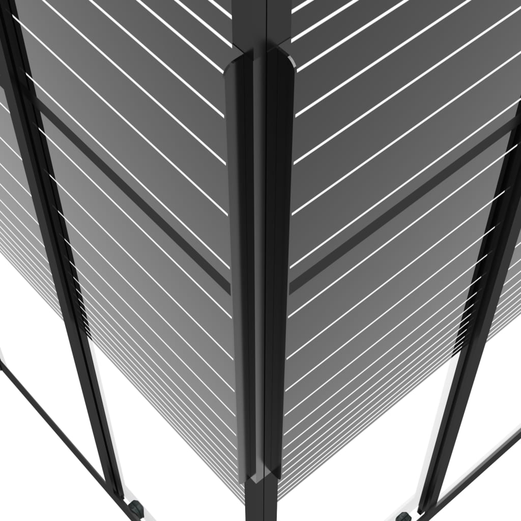 vidaXL Kabina prysznicowa w paski, ESG, 70x70x180 cm, czarna