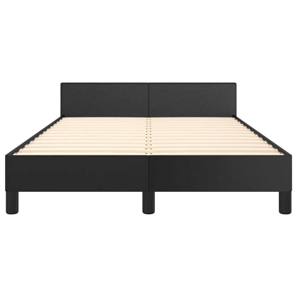 vidaXL Rama łóżka z zagłówkiem, czarna, 120x200 cm, sztuczna skóra