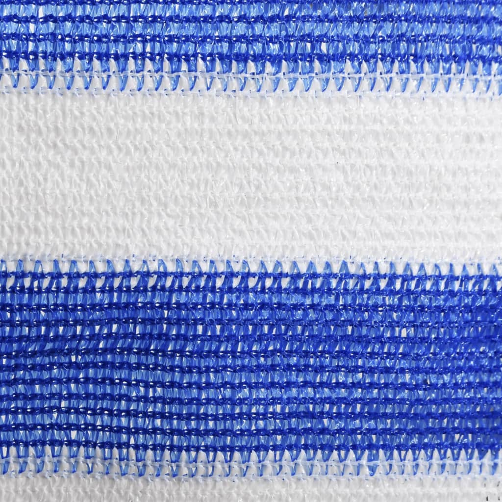 vidaXL Parawan balkonowy, niebiesko-biały, 90x600 cm, HDPE