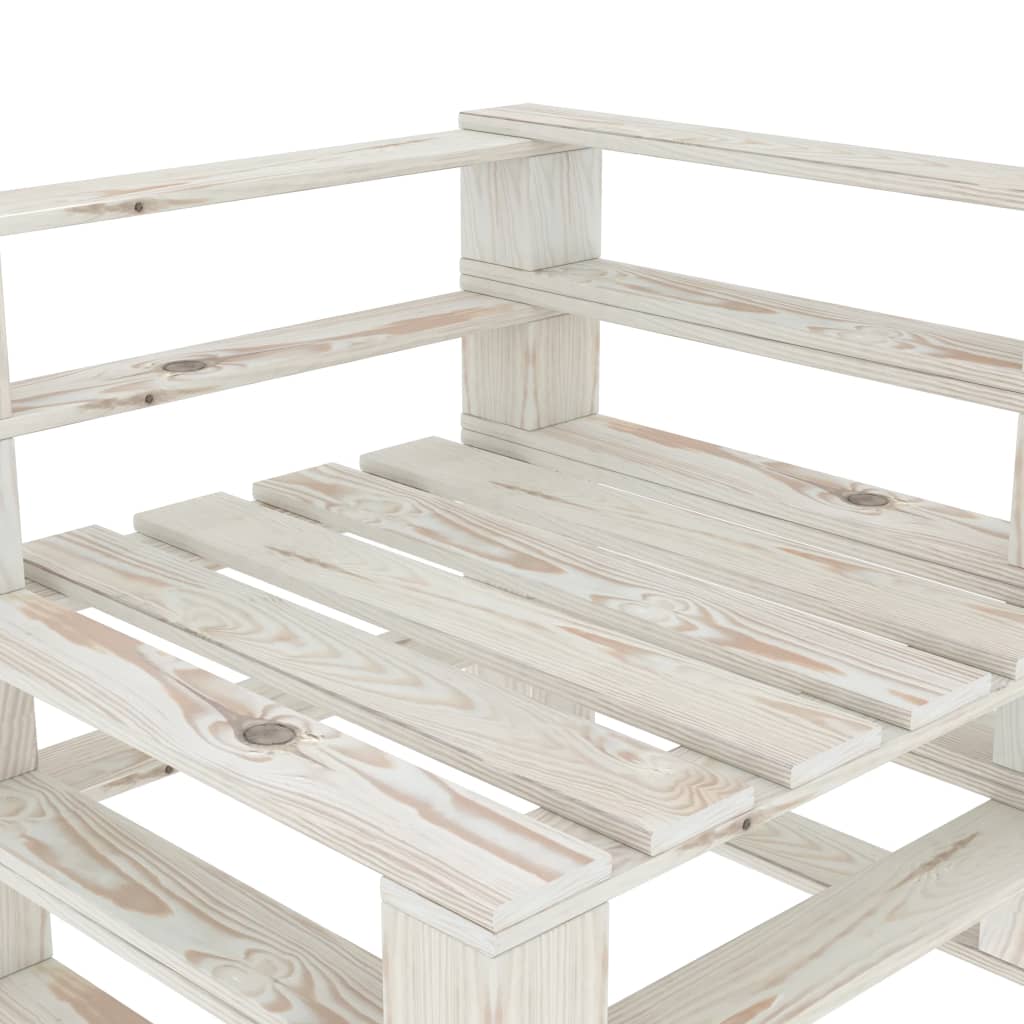 vidaXL Ogrodowa sofa 2-osobowa z palet, drewniana, biała