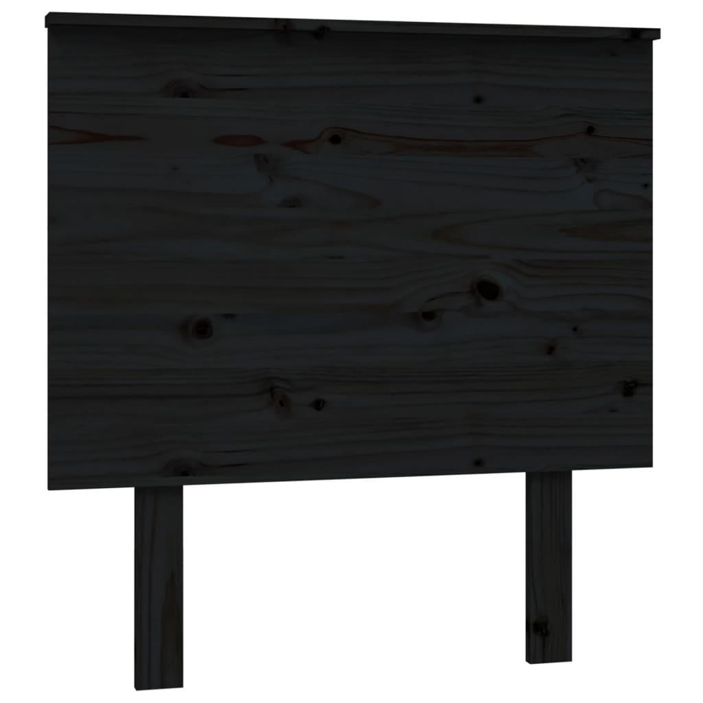 vidaXL Wezgłowie łóżka, czarne, 79x6x82,5 cm, lite drewno sosnowe