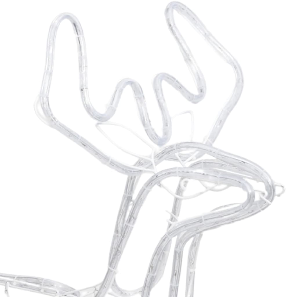 vidaXL Renifery z ruchomymi głowami, ciepłe białe światło, 76x42x87 cm
