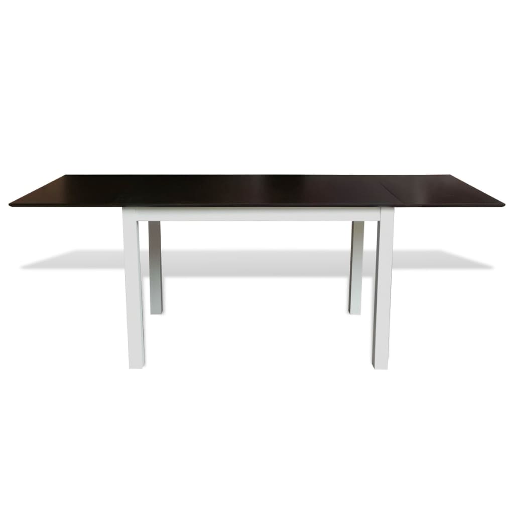 vidaXL Rozkładany stół jadalniany, kauczuk, brązowo-biały, 190 cm