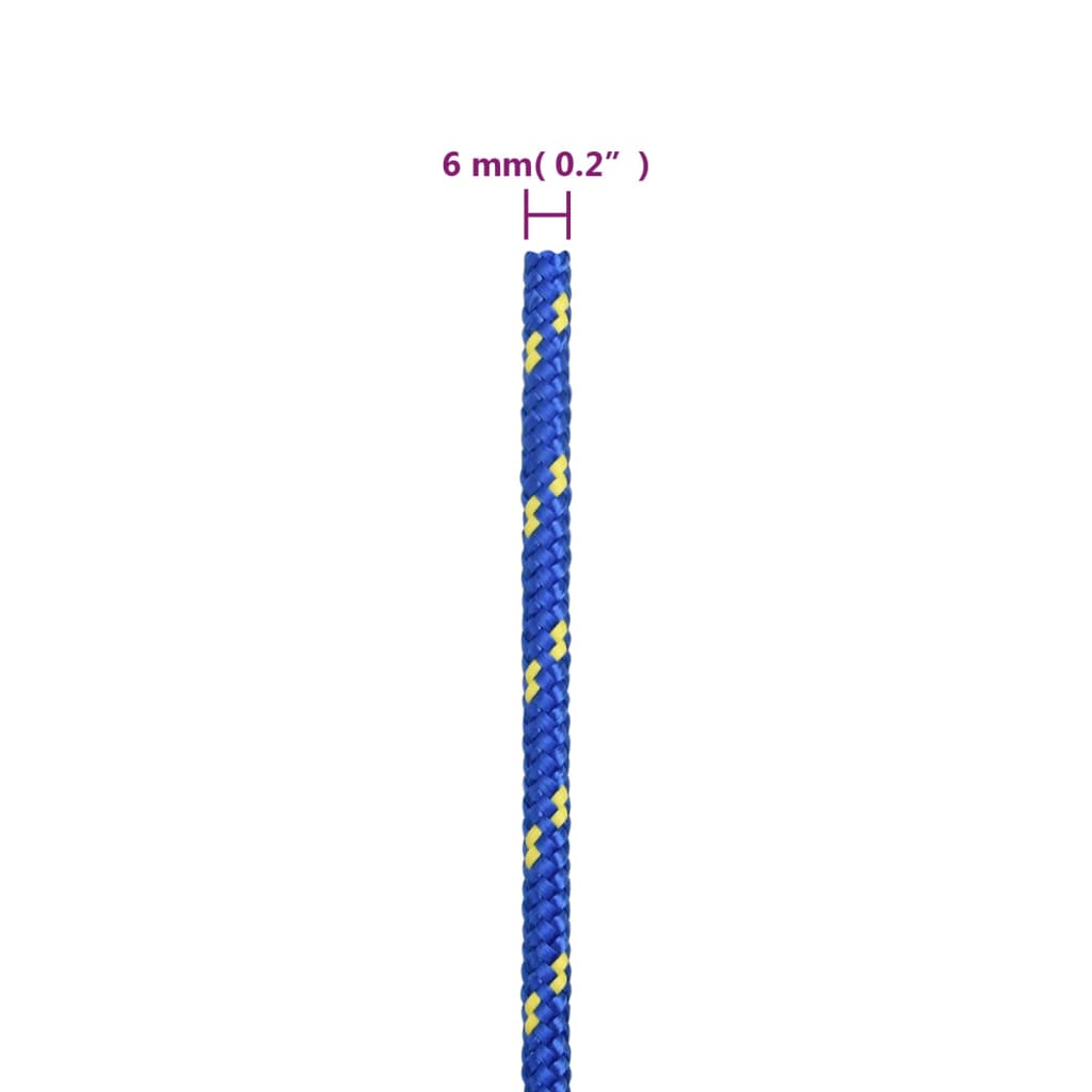 vidaXL Linka żeglarska, niebieska, 6 mm, 50 m, polipropylen