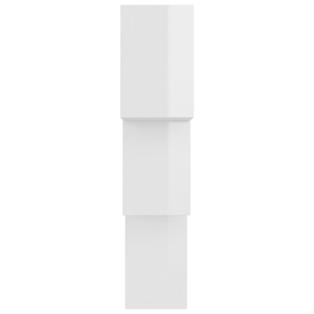 vidaXL Półki ścienne kostki, wysoki połysk, białe, 68x15x68 cm