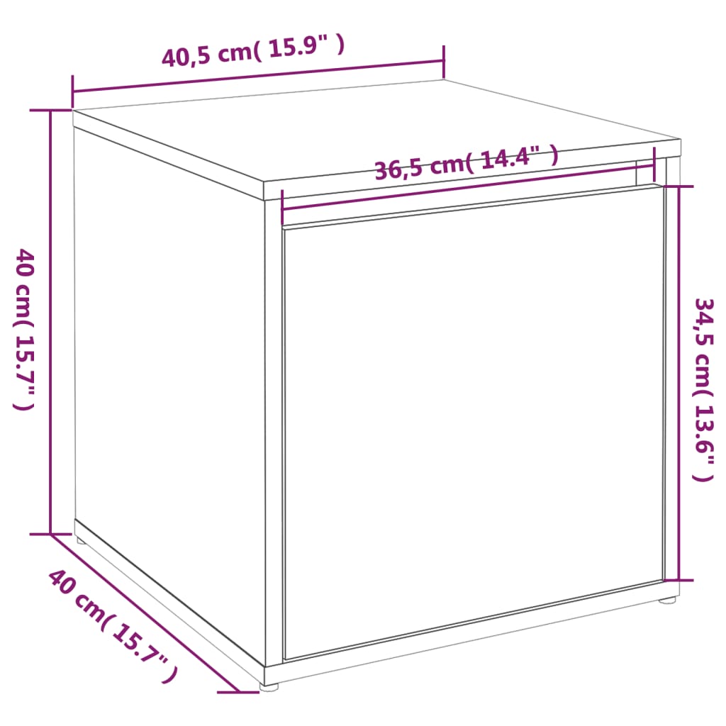 vidaXL Skrzynia z szufladą, brązowy dąb, 40,5x40x40 cm