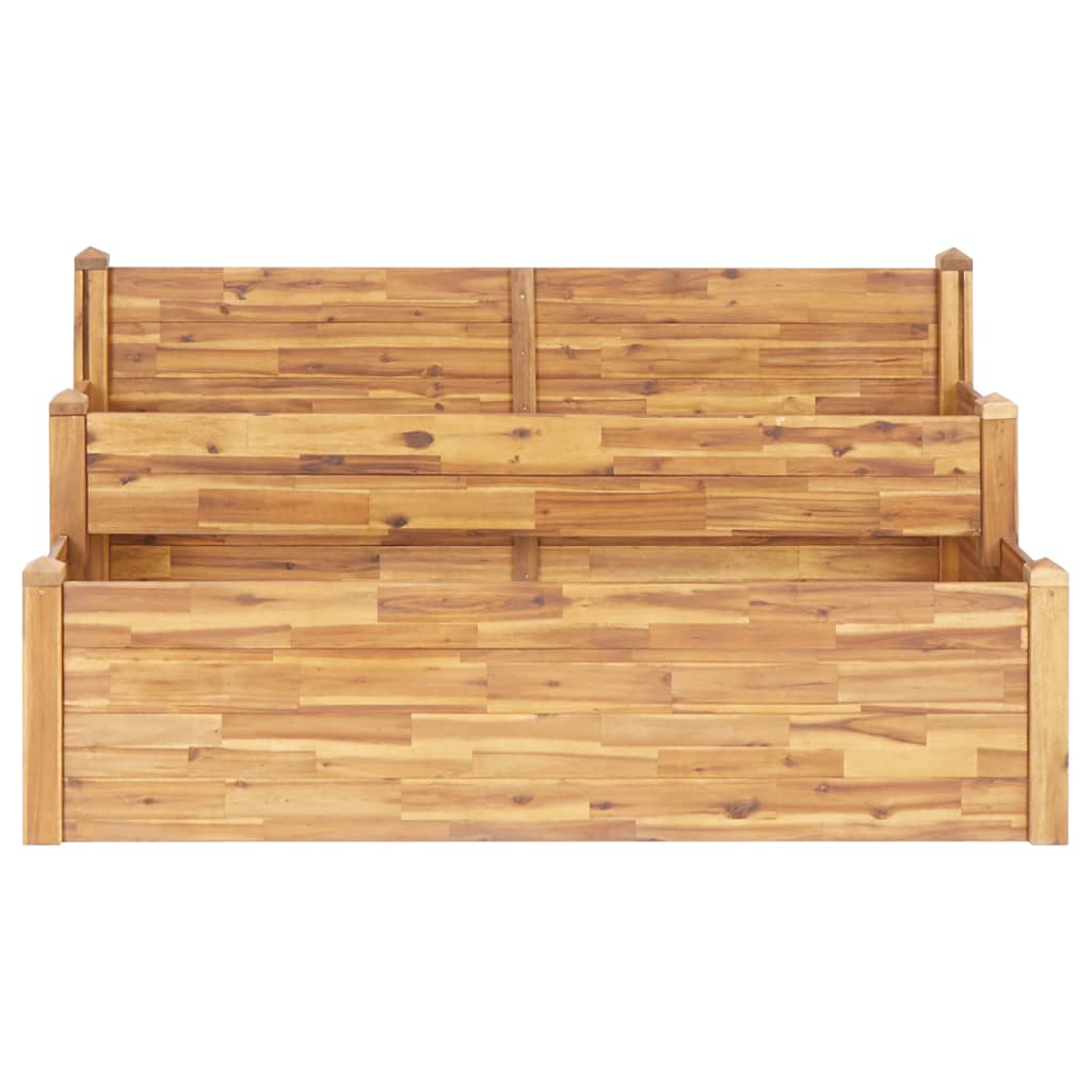 vidaXL 2-poziomowa donica ogrodowa, 160x75x84 cm, lite drewno akacjowe