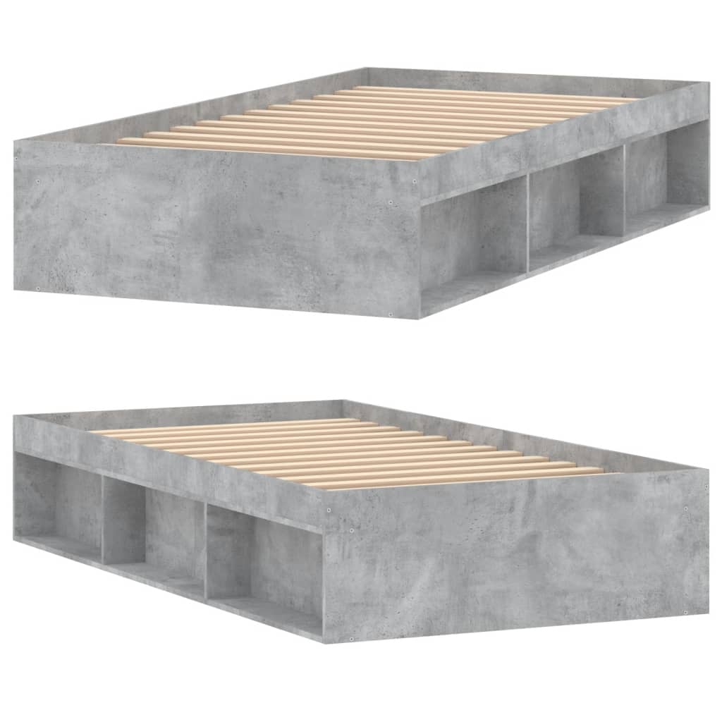 vidaXL Rama łóżka, szarość betonu, 90x190 cm