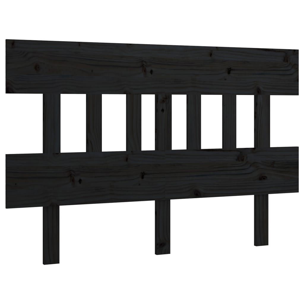 vidaXL Wezgłowie łóżka, czarne, 138,5x3x81 cm, lite drewno sosnowe