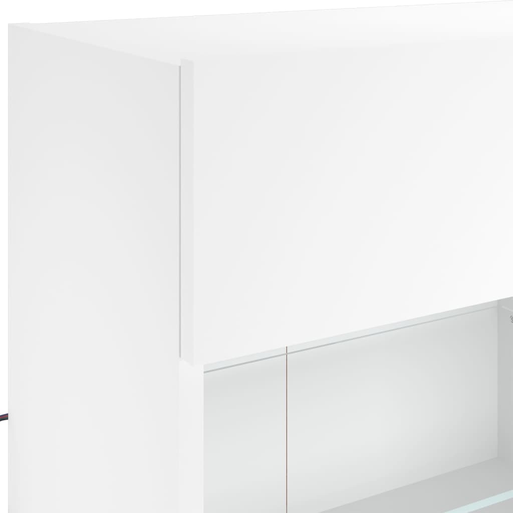vidaXL Ścienna szafka TV z LED, biała, 98,5x30x60,5 cm