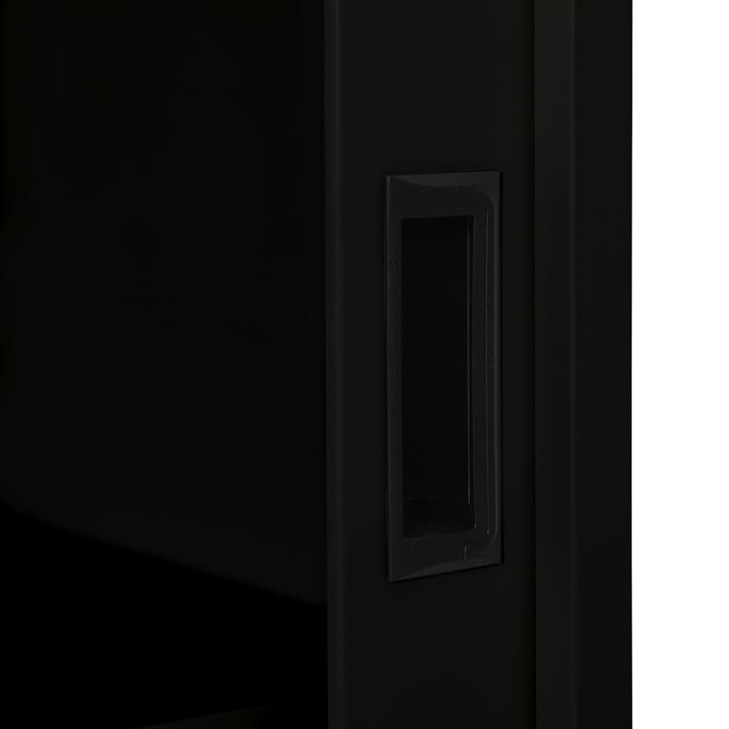 vidaXL Szafka z drzwiczkami przesuwnymi, czarna, 90x40x90 cm, stalowa