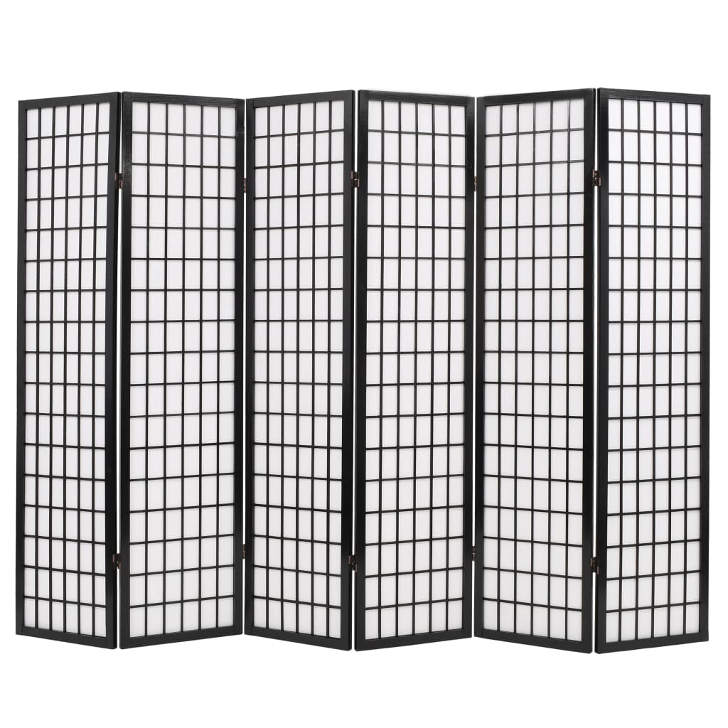 vidaXL Składany prawan 6-panelowy w stylu japońskim, 240x170, czarny