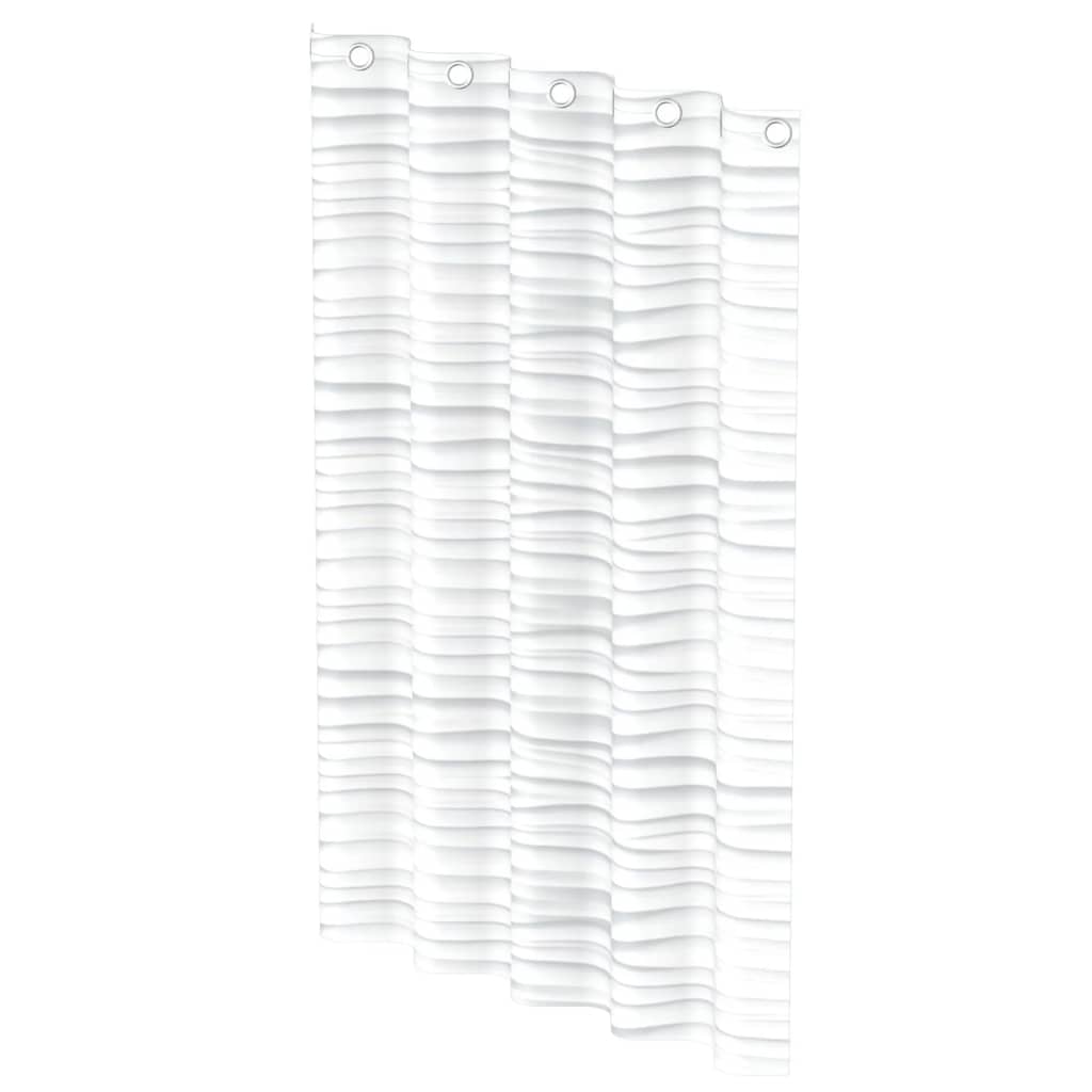 EISL Zasłona prysznicowa w białe fale, 200 x 180 x 0,2 cm