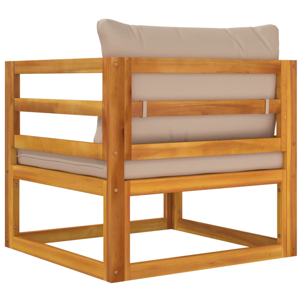 vidaXL Krzesło ogrodowe z poduszkami taupe, lite drewno akacjowe