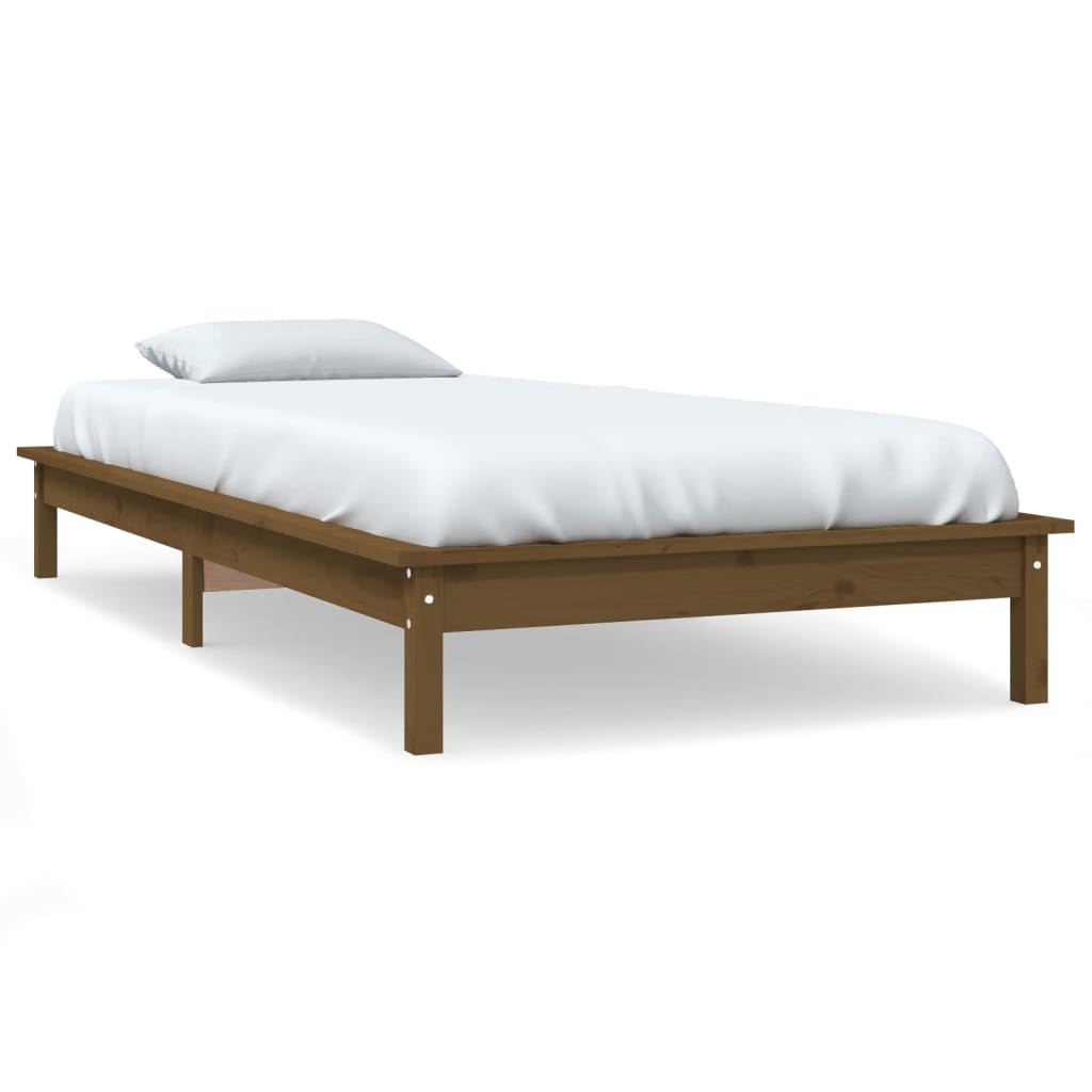 vidaXL Rama łóżka, miodowy brąz, 100 x 200 cm, lite drewno sosnowe