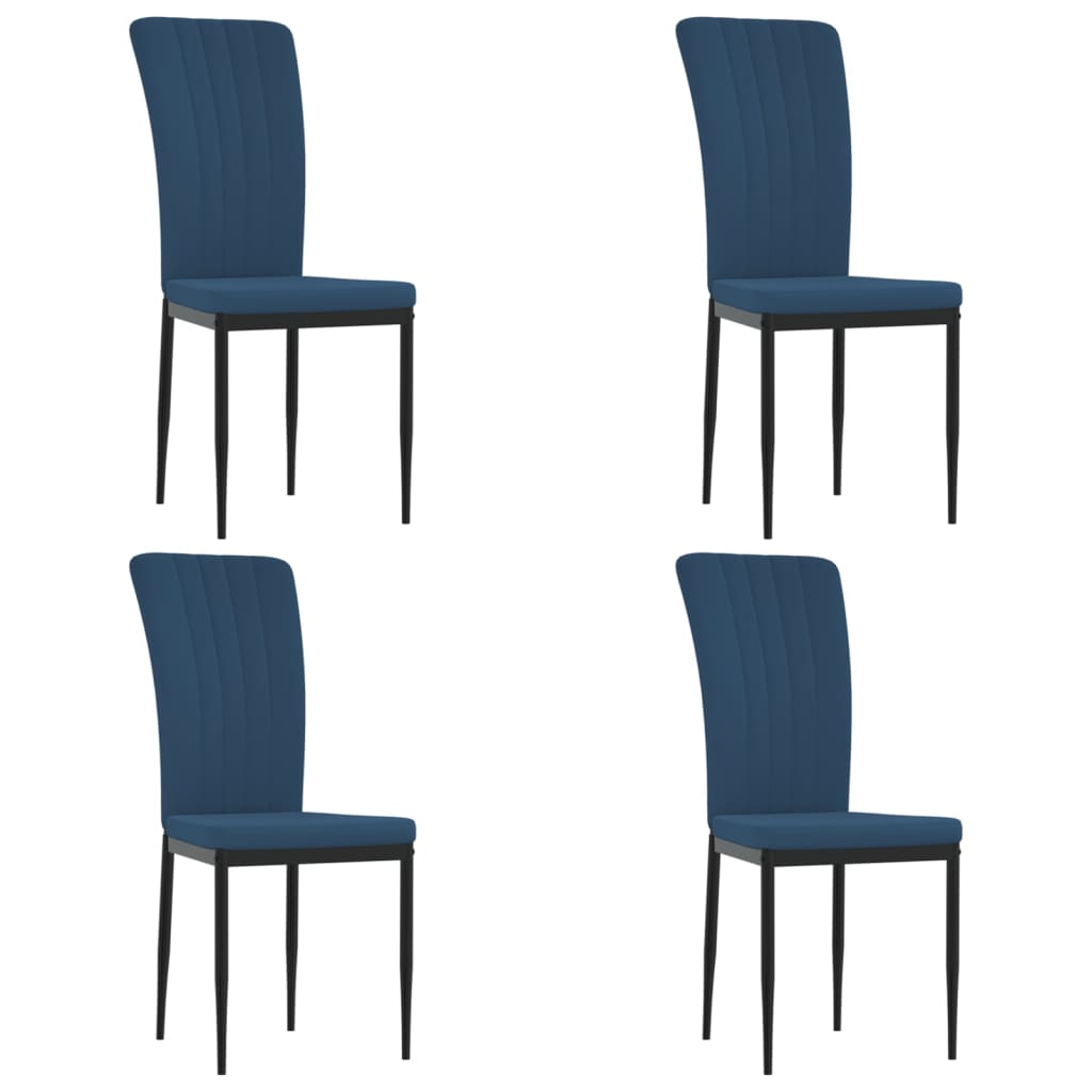 vidaXL Krzesła stołowe, 4 szt., niebieskie, obite aksamitem