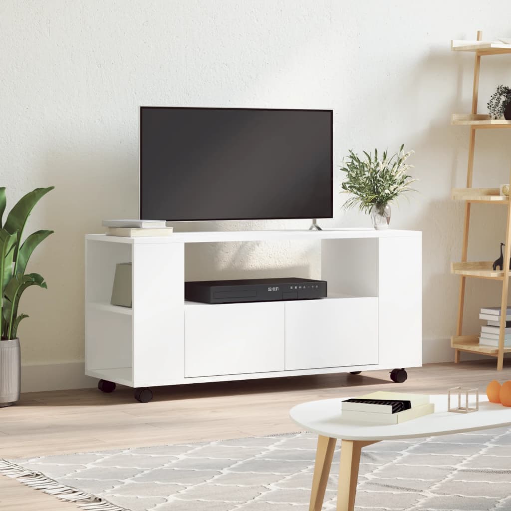 vidaXL Szafka pod TV, biała, 102x34,5x43 cm, materiał drewnopochodny