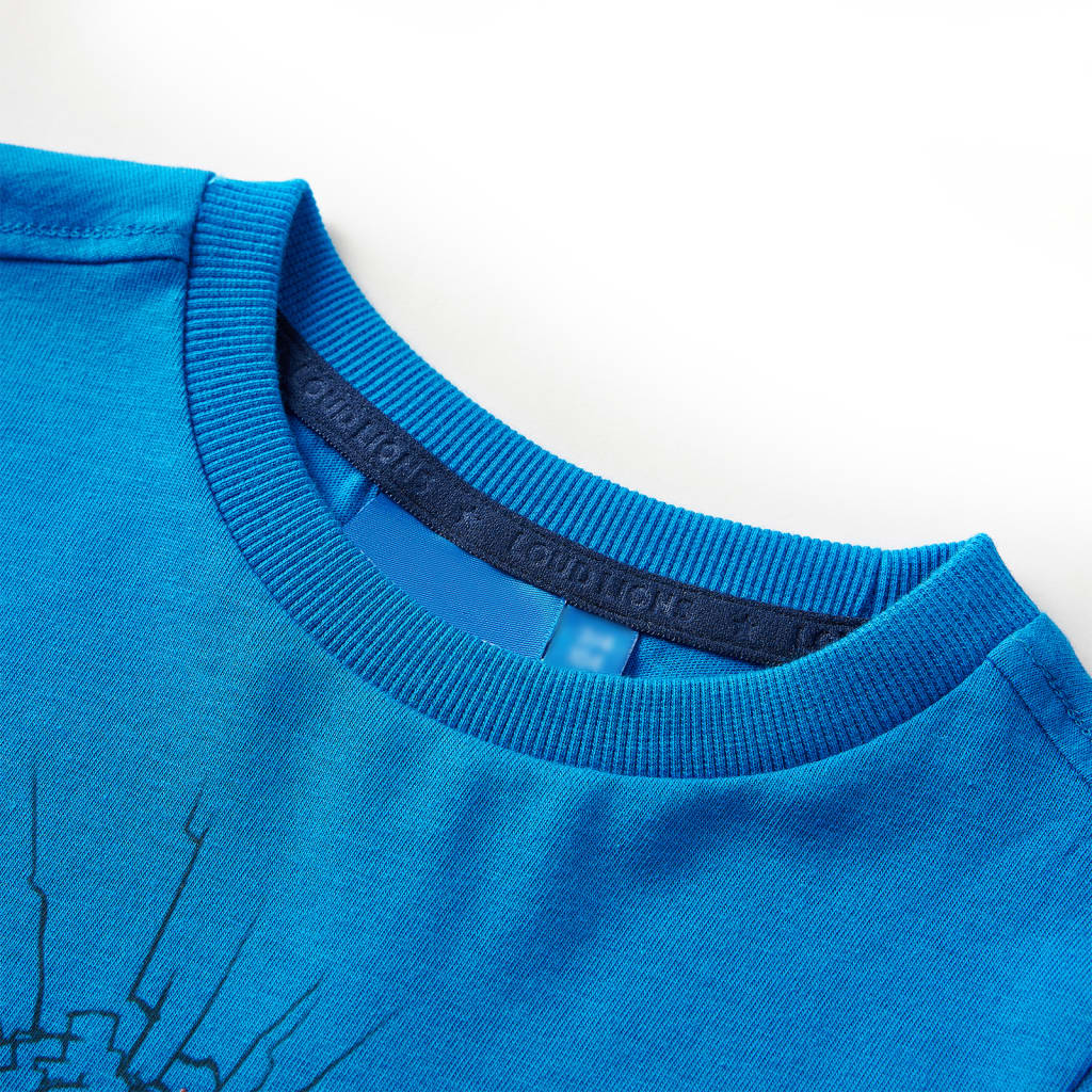 Koszulka dziecięca z długimi rękawami, kobaltowa, 92