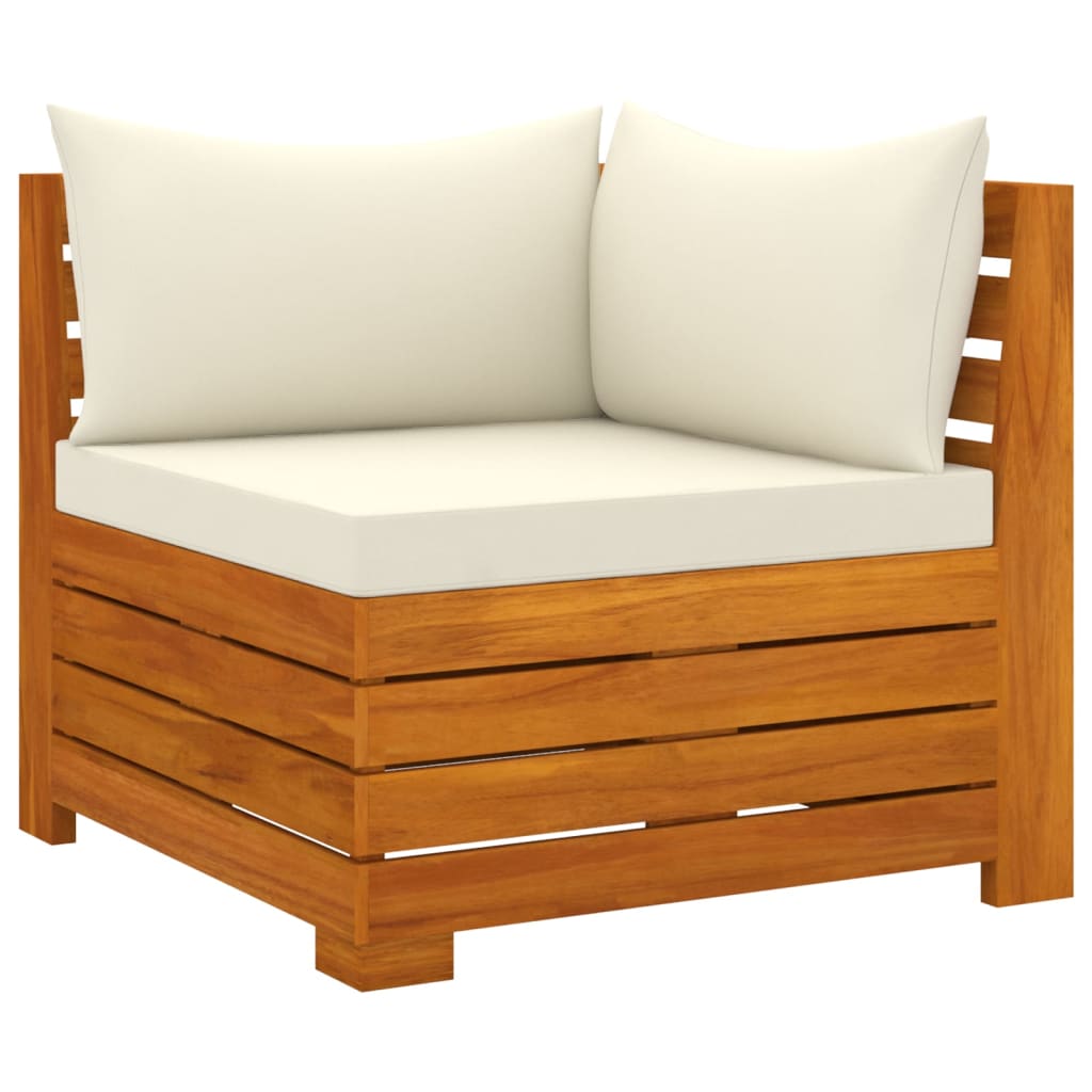 vidaXL 3-osobowa sofa ogrodowa z poduszkami, lite drewno akacjowe