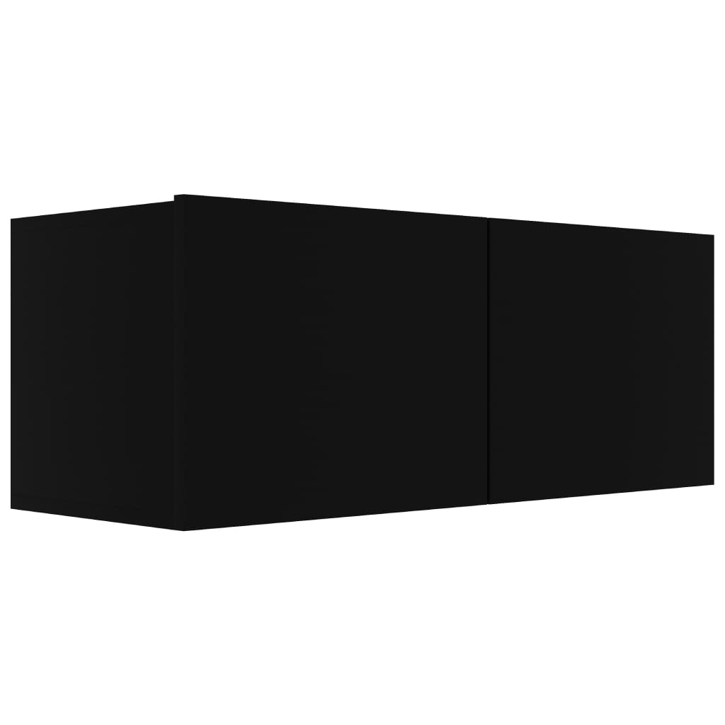 vidaXL Szafki telewizyjne, 4 szt., czarne, 80x30x30 cm, płyta wiórowa