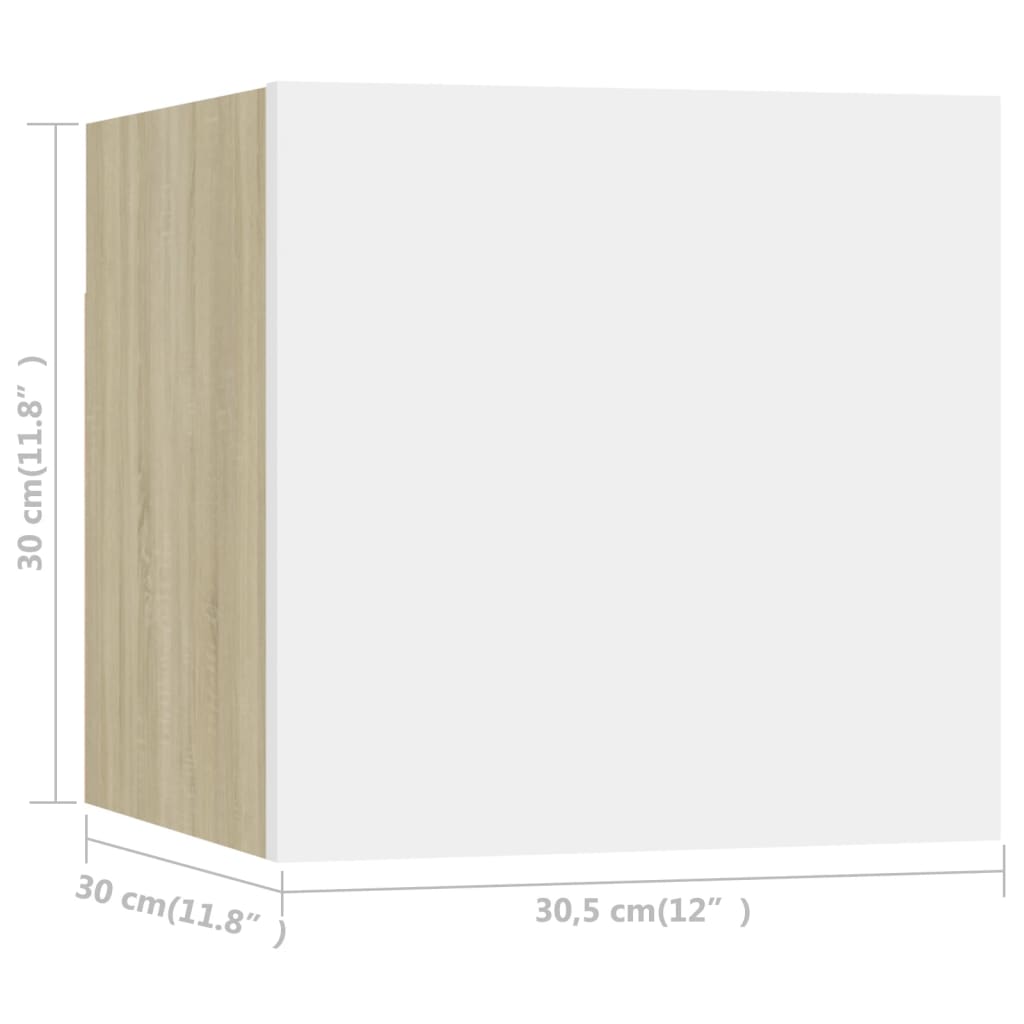 vidaXL Wisząca szafka telewizyjna, wysoki połysk, biała, 30,5x30x30 cm